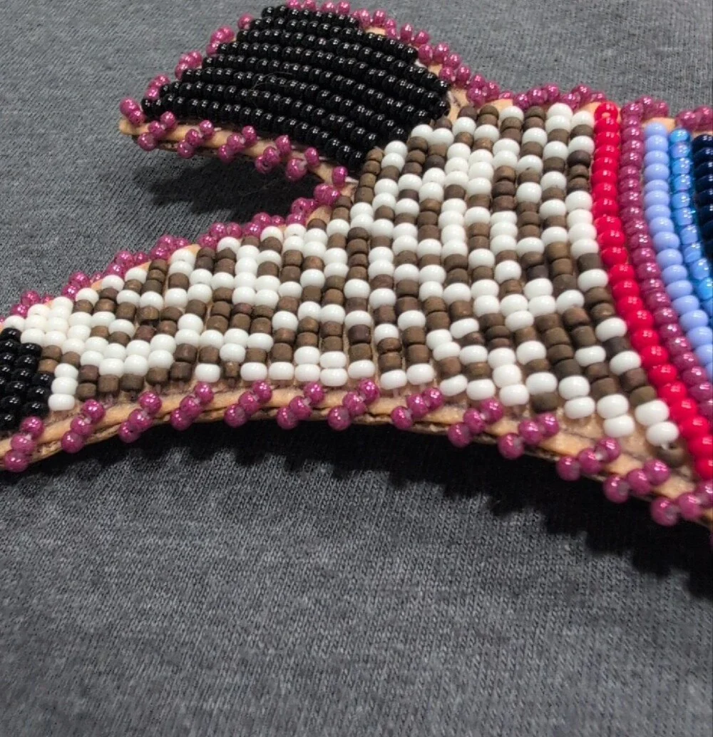 Navajo Made Beaded Pony Hairclip for Kids — Pink, Blue & Black